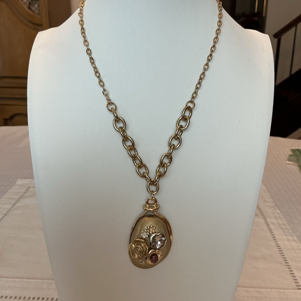 Lauren Ralph Lauren Vintage Rose Charm Pendant Necklace